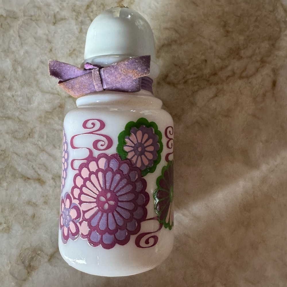 Avon Lilac Ceramic Bottle with Floral Design